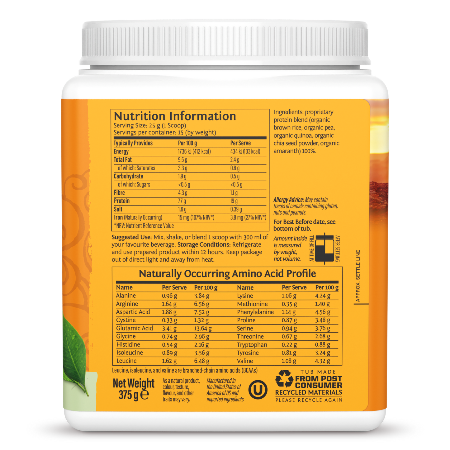Classic Plus Protein Unflavored 15 Servings (375g)
