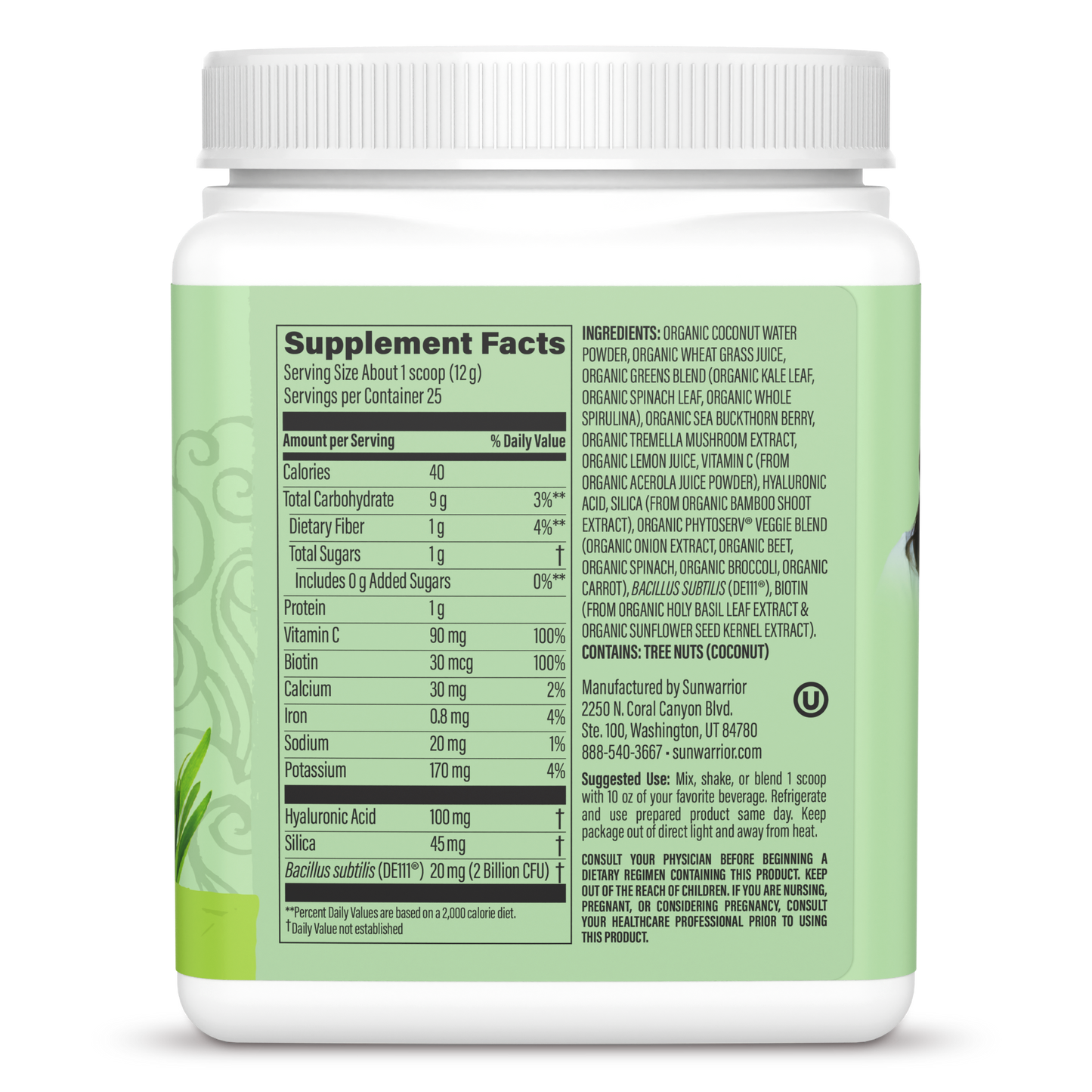 Beauty Greens Unflavoured 25 Servings (300g)